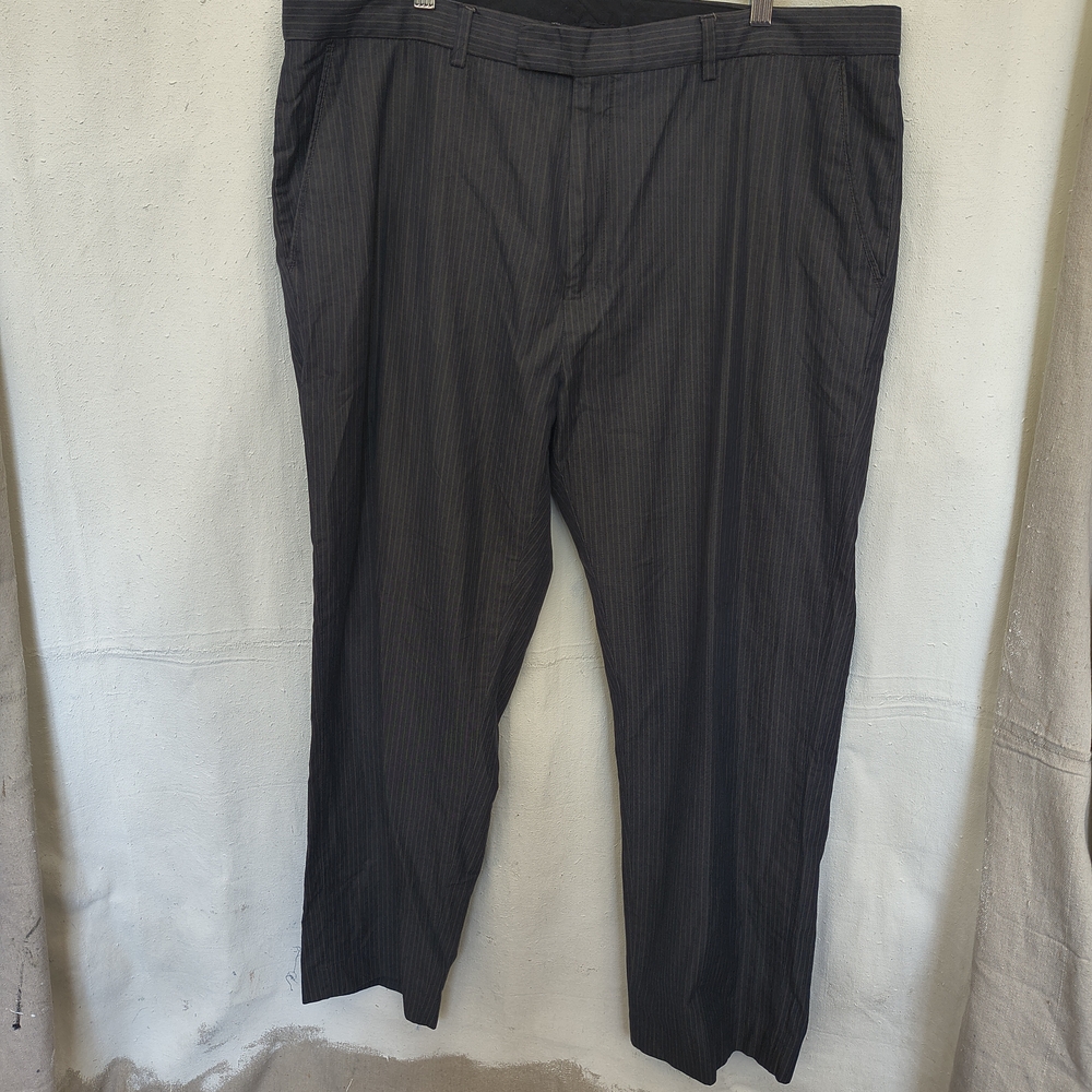 Men's 38x30 Dark Grey Flat Front Calvin Klein Pinstripe Trousers